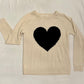 The Love Me Sweater - Crème w/ Black Heart
