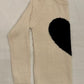 The Love Me Sweater - Crème w/ Black Heart