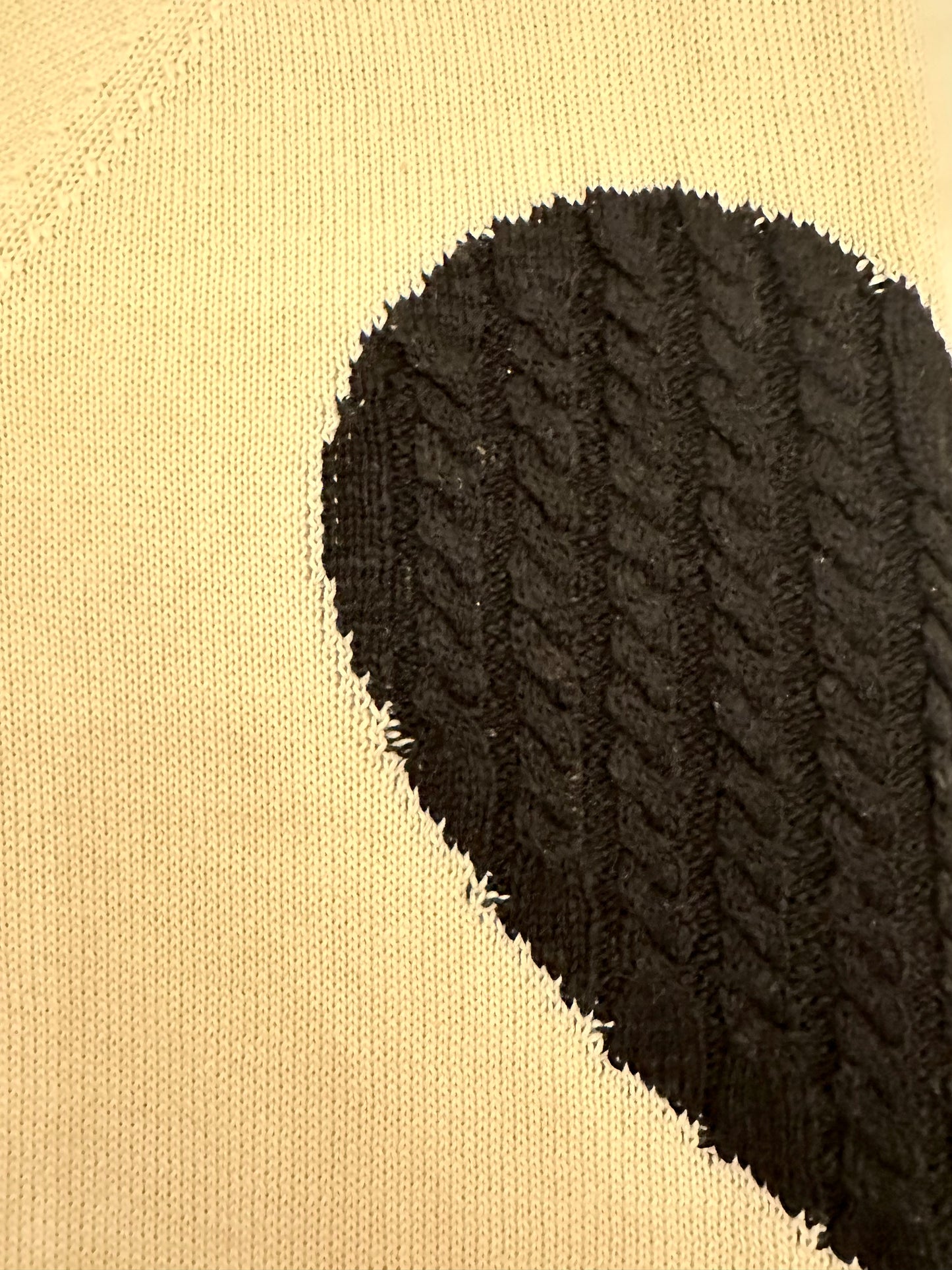 The Love Me Sweater - Crème w/ Black Heart