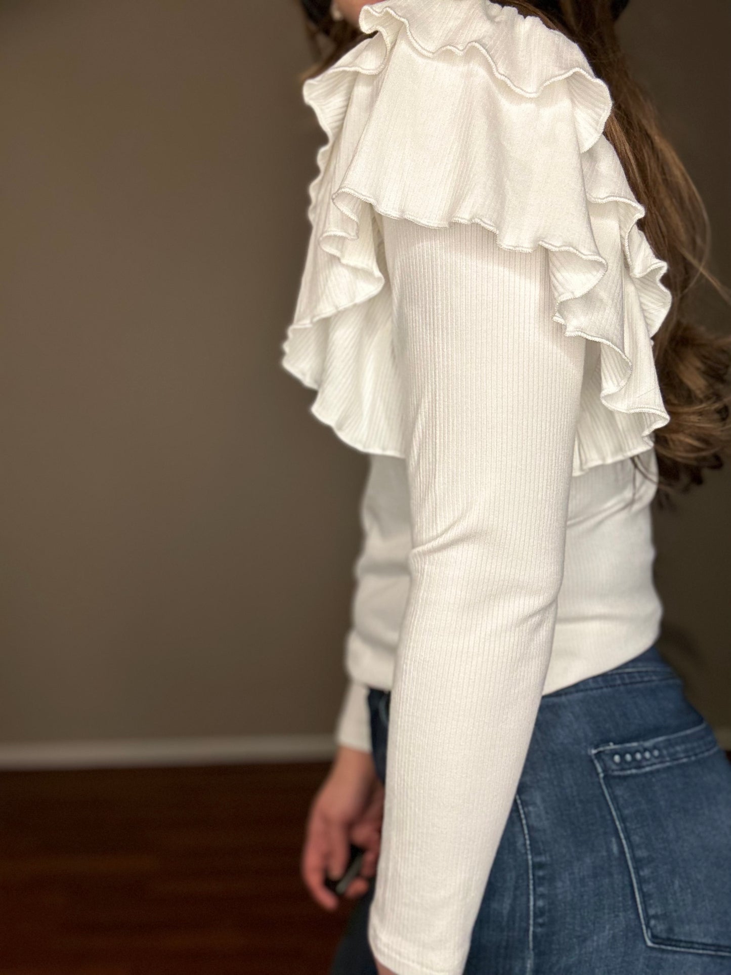 The White Ruffle Top