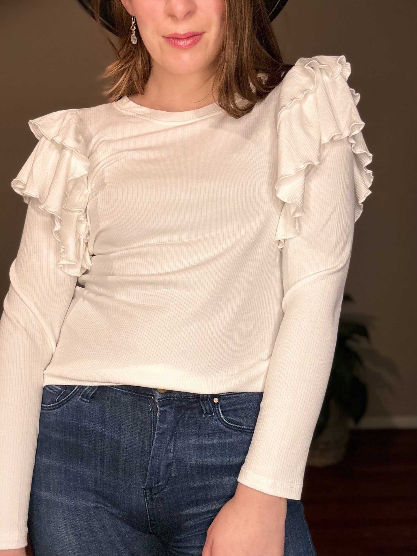 The White Ruffle Top