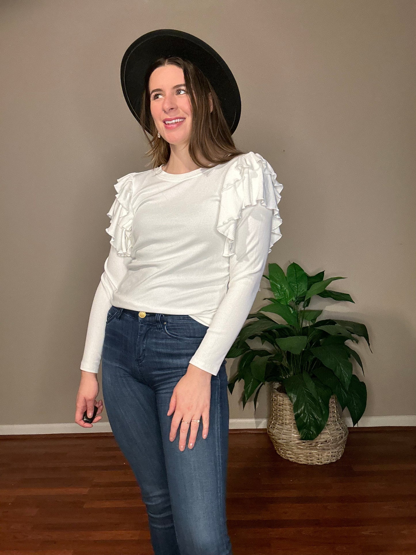 The White Ruffle Top